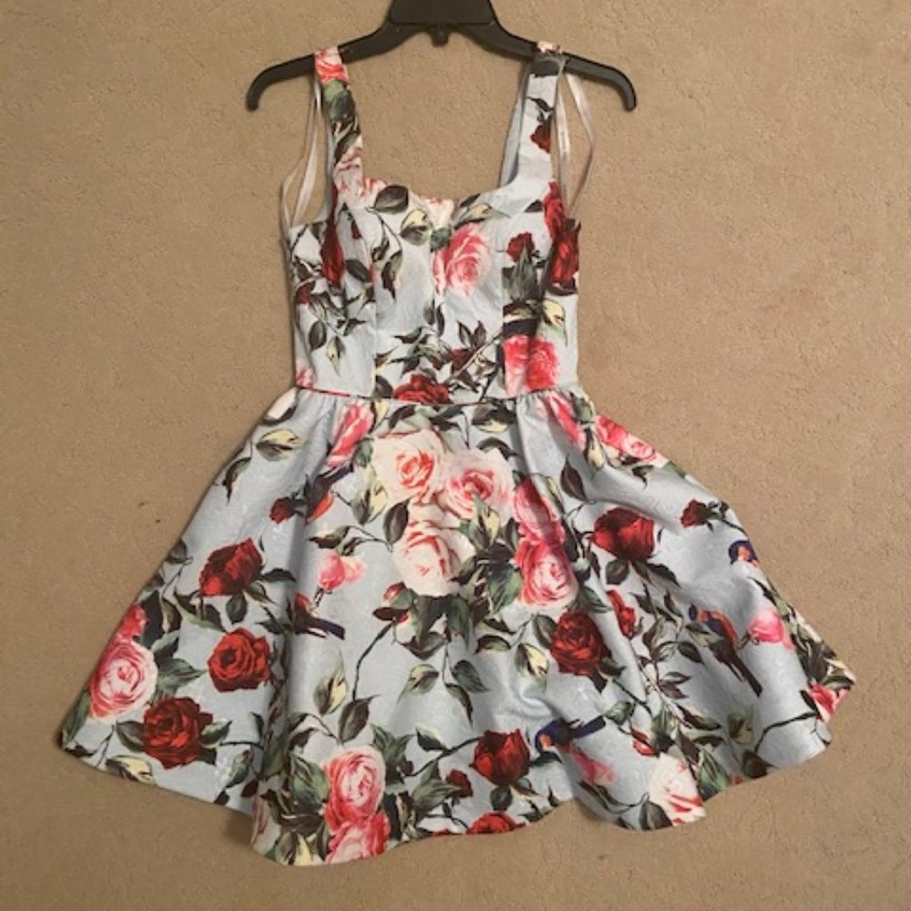 Sherri Hill Floral Brocade Mini Dress